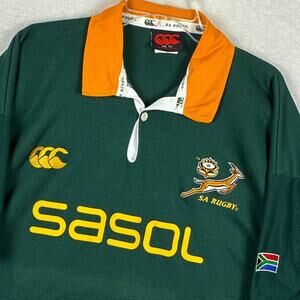 VTG Canterbury SA Rugby Jersey Mens XXL Green South Africa Springboks SASOL